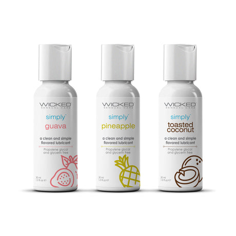 Wicked Sensual Care Simply Tropical Trio Flavored Water-Based Lubes, 3 x 1 oz - WS-91190