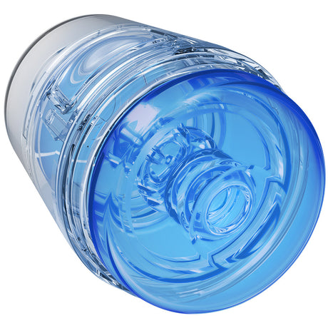 Doc Johnson Main Squeeze Optix Pop-Off Mini Stroker — Crystal Blue - DJ5203-02-BX