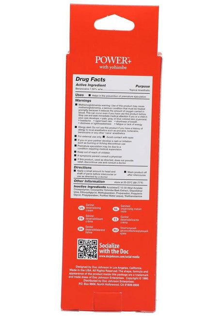Power Plus Delay Creme for Men - 2 Oz. - Boxed by Doc Johnson