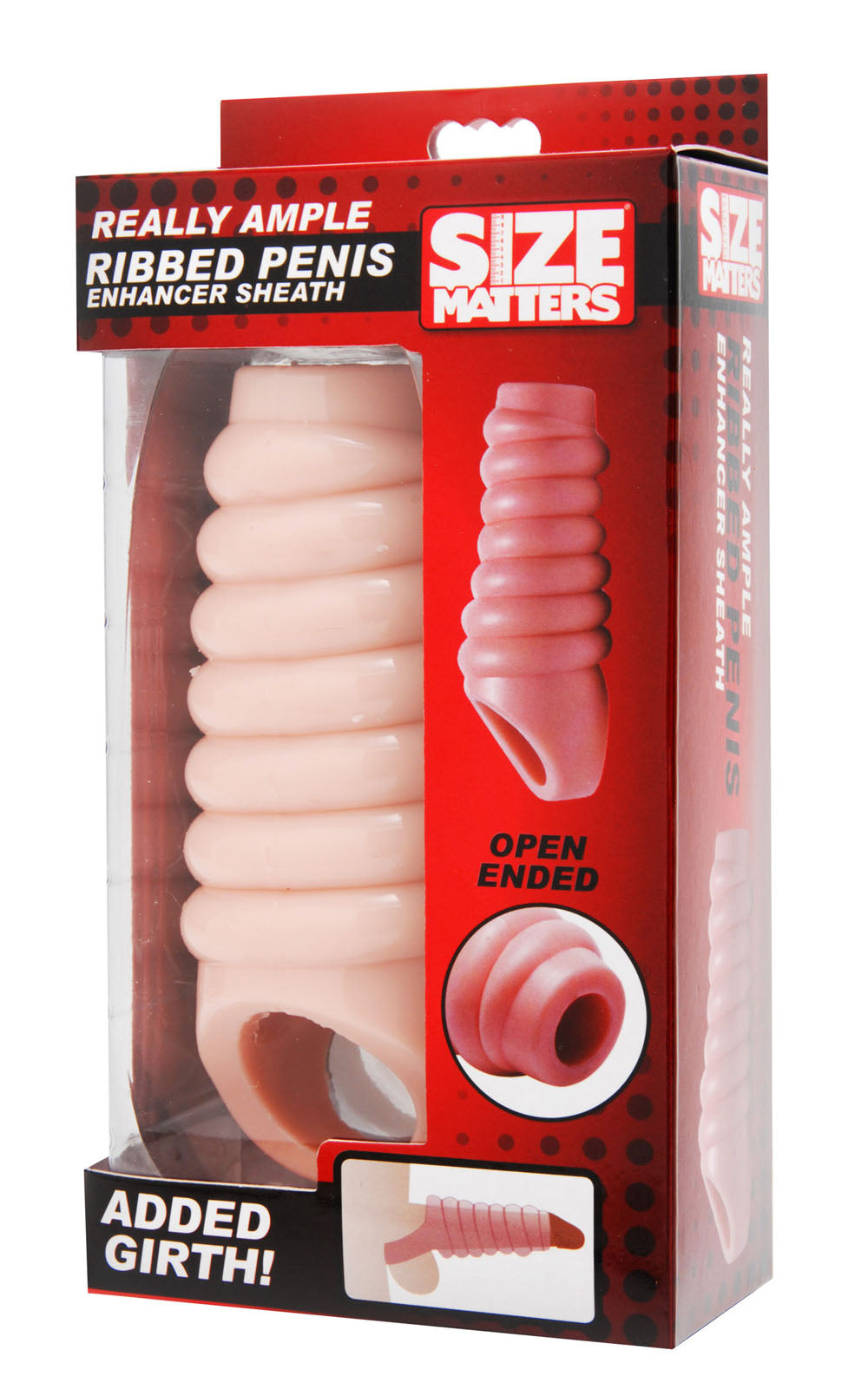 XR Brands Really Ample Ribbed Penis Enhancer Sheath — 5.75 in - SM-AE560