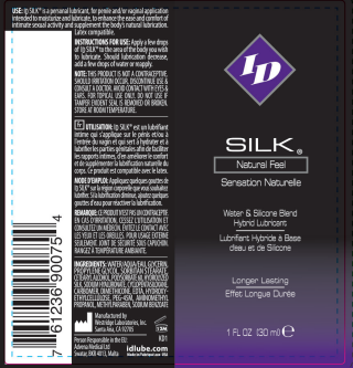 I.D. Lubricants I.D. Silk Hybrid Silicone & Water Blend Lubricant, 1 oz - ID-SLK-01