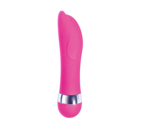 Icon Brands Pinkies Silicoat Mini Vibe Dolphy, 7" — Pink - IC2620