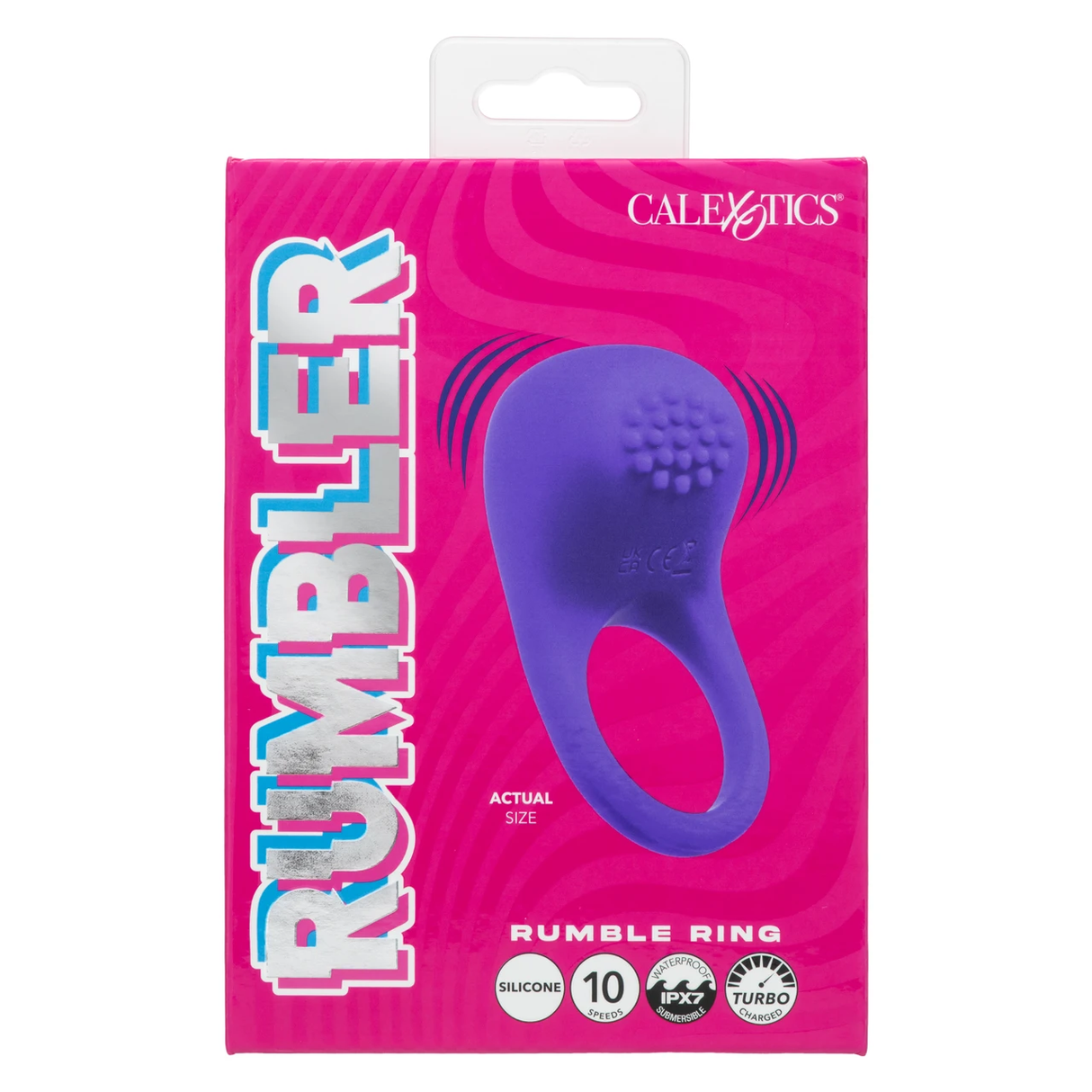CalExotics Rumbler Rumble Ring — Rechargeable Purple Cock Ring (3.75 x 2 in) - SE4376003