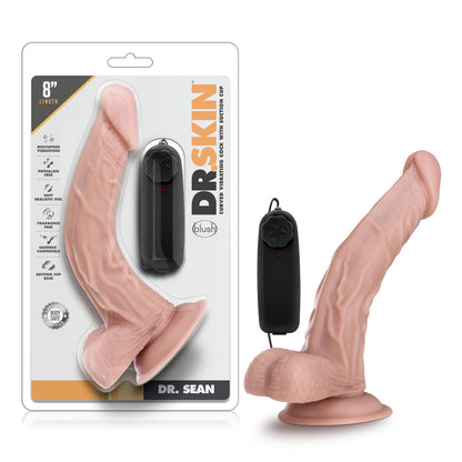 Dr. Skin - Dr. Sean - 8 Inch Vibrating Cock With Suction Cup - Vanilla by Blush