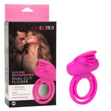 CalExotics Silicone Rechargeable Dual Clit Flicker Ring - SE1843103