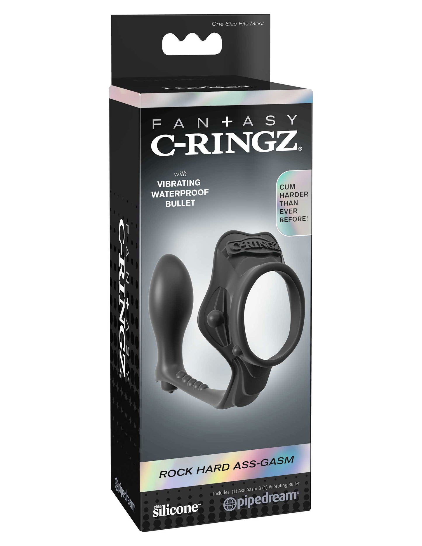 Fantasy C-Ringz Rock Hard Ass Gasm - Black by Pipedream