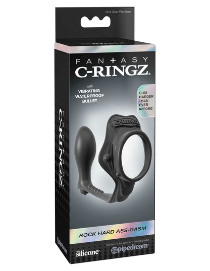 Fantasy C-Ringz Rock Hard Ass Gasm - Black by Pipedream