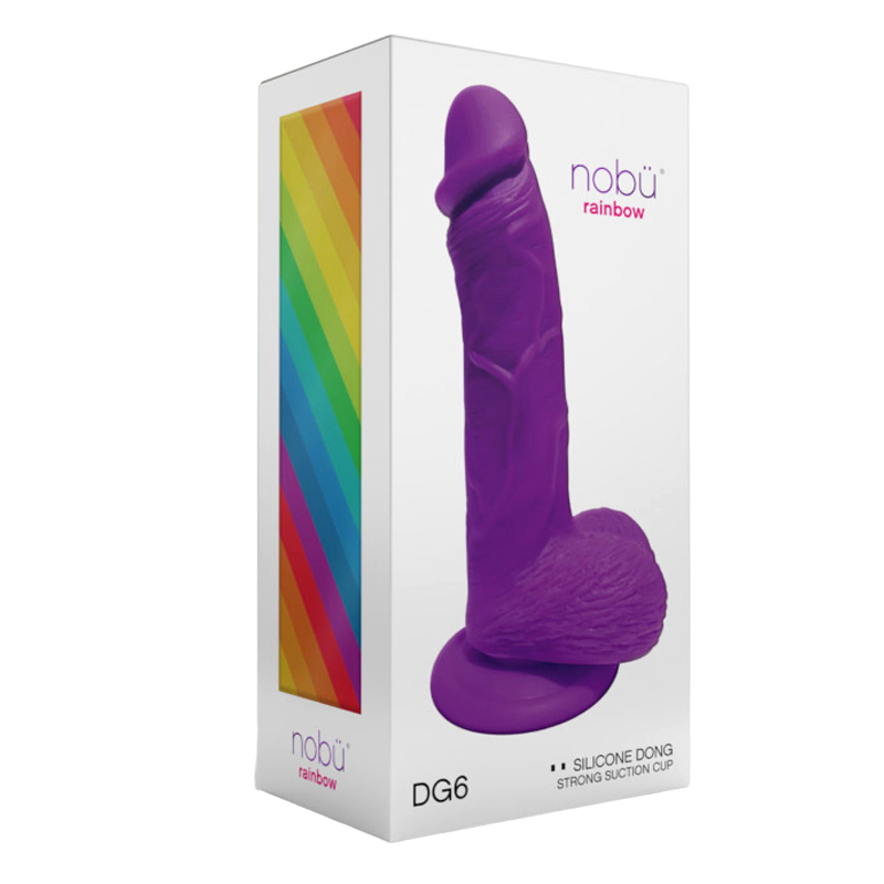 NOBÜ DG6 Purple Silicone Dildo with Suction Cup - NB1549