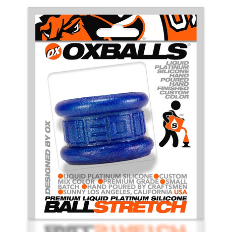 OXBALLS NEO Short Ballstretcher — Blueballs Metallic, Pure Silicone - OX-1258-BLB