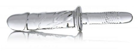 XR Brands Brutus Glass Thruster Dildo, Clear — 6.5 in Insertable - MS-AF178