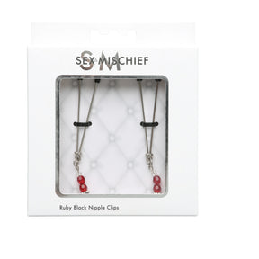 Sportsheets Sex and Mischief Ruby Black Nipple Clamps - SS510-82