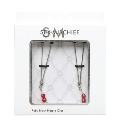 Sportsheets Sex and Mischief Ruby Black Nipple Clamps - SS510-82