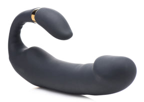 XR Brands Pleasure Pose Silicone Double-Ended Vibe with Poseable Clit Stim - INM-AG630