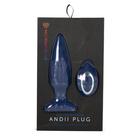 Nu Sensuelle Andii Anal Plug — Navy Blue, Rolling Bead Motion - NS2989