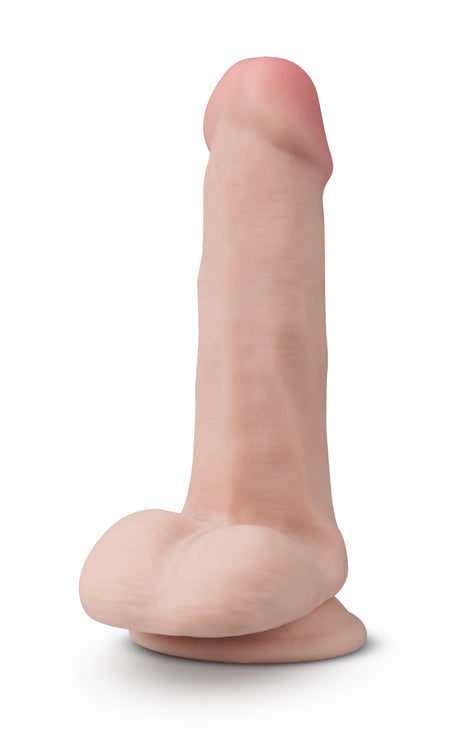 Blush Dr. Skin Plus Posable Dildo with Balls — Vanilla, 6.5" - BL-14903