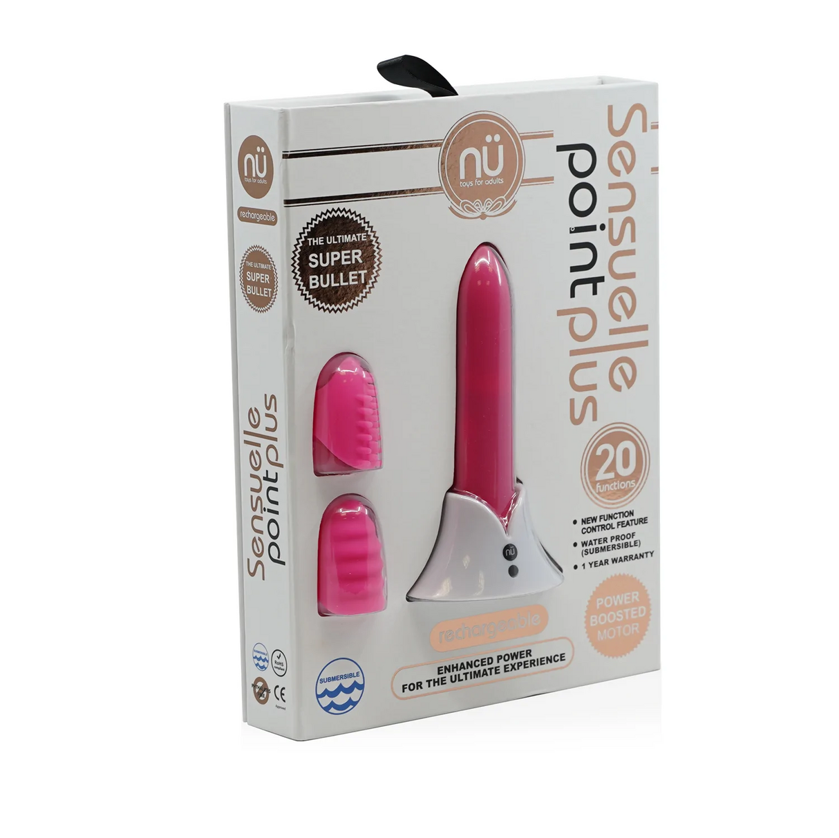 Nu Sensuelle Point Plus Rechargeable Bullet Vibrator — Pink - BT-W61PK
