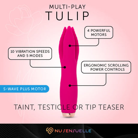 Nu Sensuelle Tulip Rechargeable Multi-Play Vibrator, Magenta - BT-W81MG
