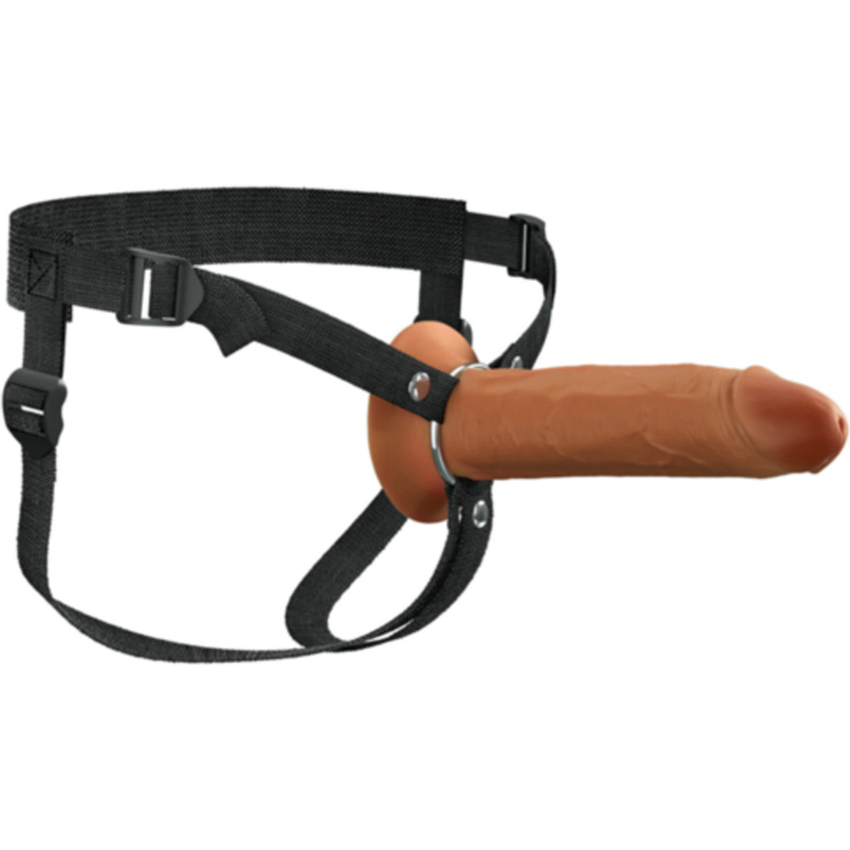 Pipedream Fantasy X-Tensions 8.5" Hollow Dual-Density Silicone Strap-On, Brown - PD4160-29