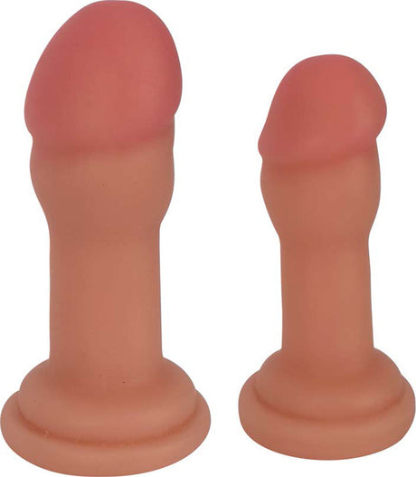 Curve Toys Jock Anal Plug Duo — Vanilla, PVC Plugs with Suction Cup - CN-09-0501-10