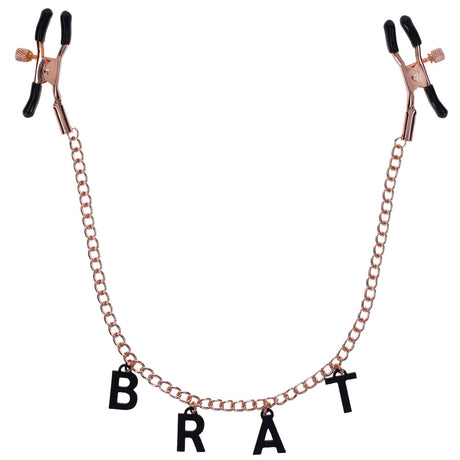Sportsheets Brat Nipple Clamps — Rose Gold Chain, 1 Pair - SS09847