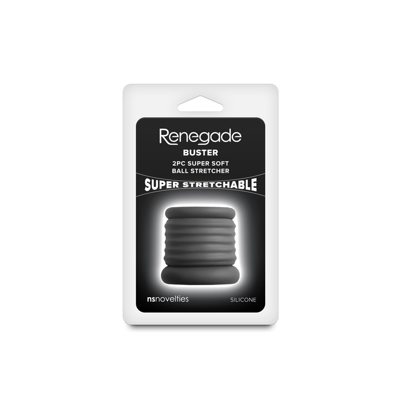 nsnovelties Renegade Buster Silicone Ball Stretcher - Black - NSN-1113-63