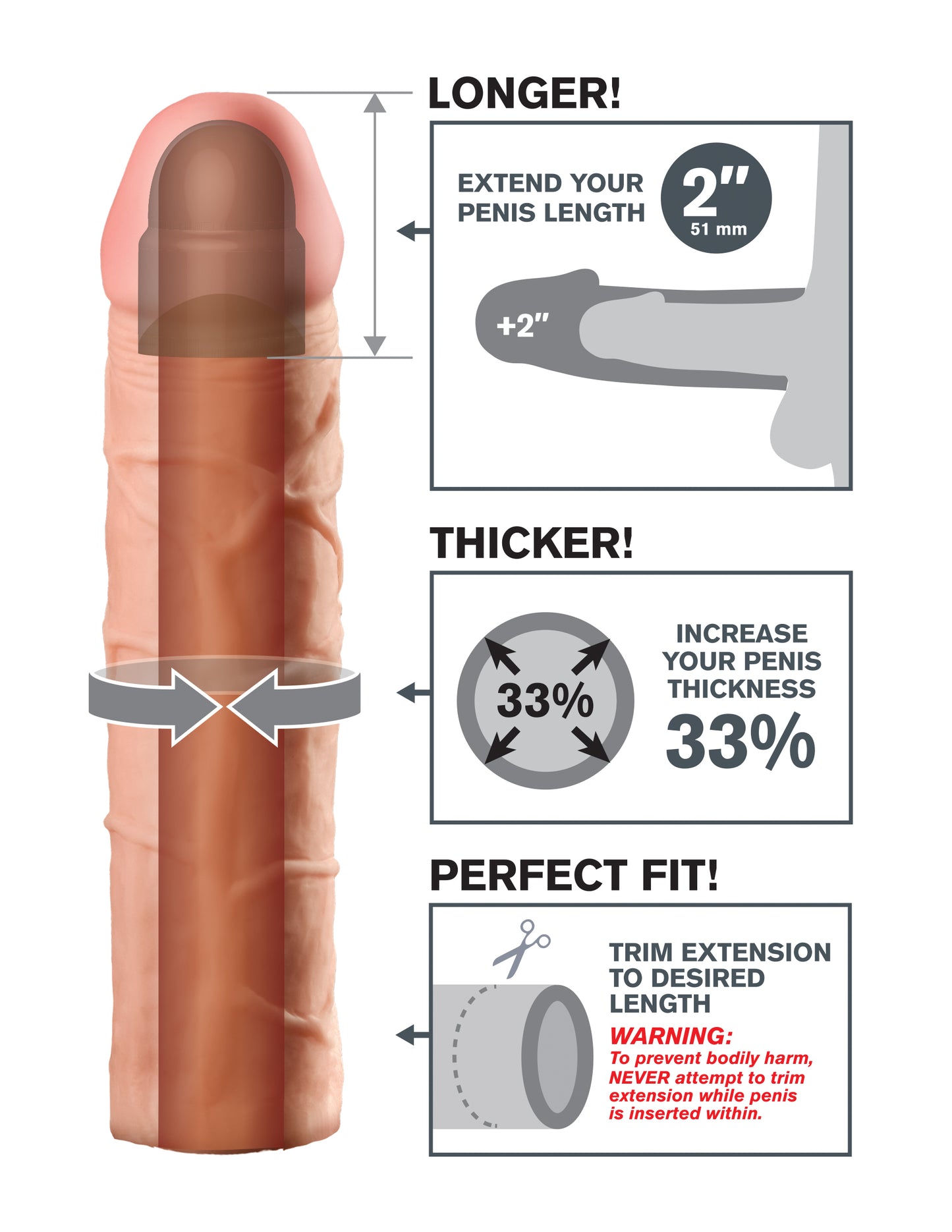 Fantasy X-Tension Perfect 2-Inch Extension by Pipedream