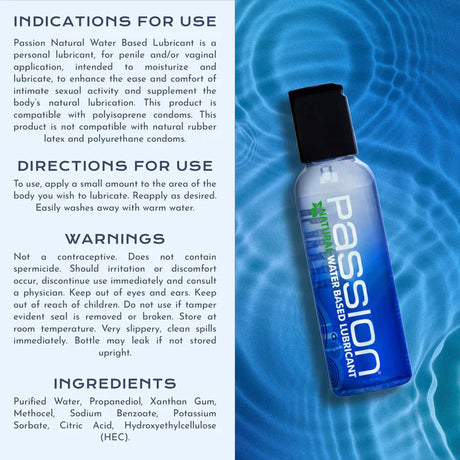 Passion Natural Water Based Lubricant 2 Oz by XR Brands