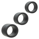 CalExotics Alpha Liquid Silicone 3-Ring Stamina Set - Black - SE1492652