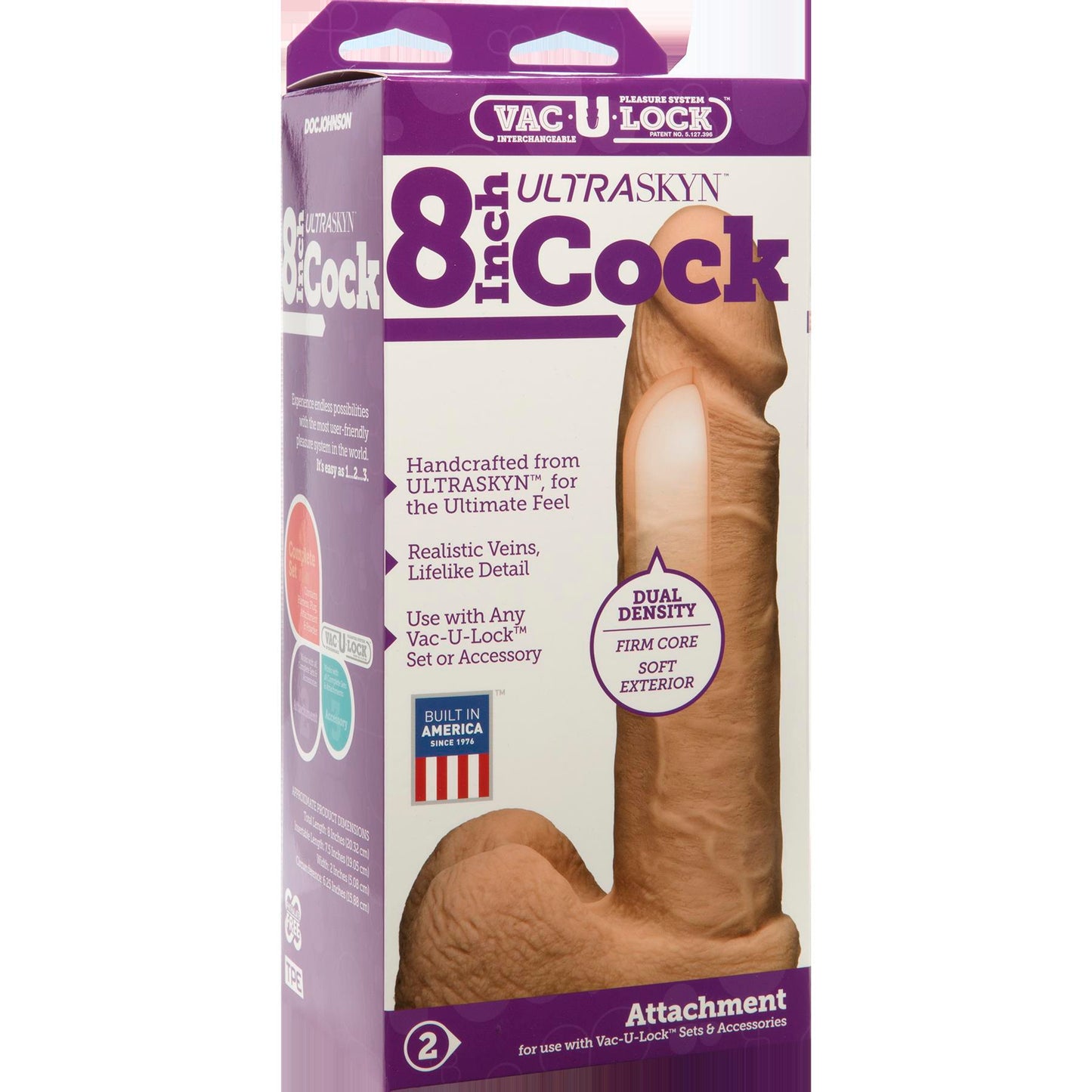 Vac-U-Lock 8-Inch Ultraskyn Cock - Vanilla by Doc Johnson