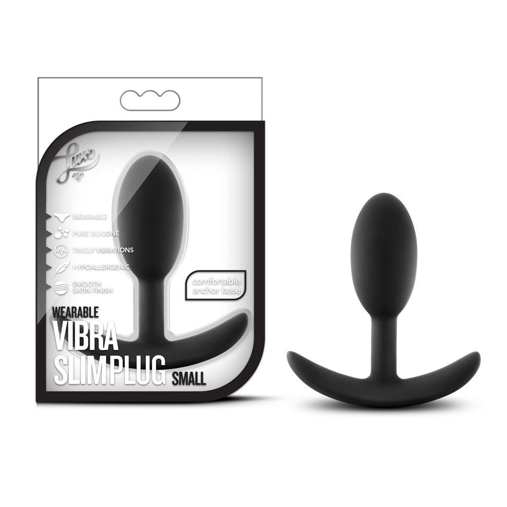 Luxe - Wearable Vibra Slim Plug - Small - Black by Blush