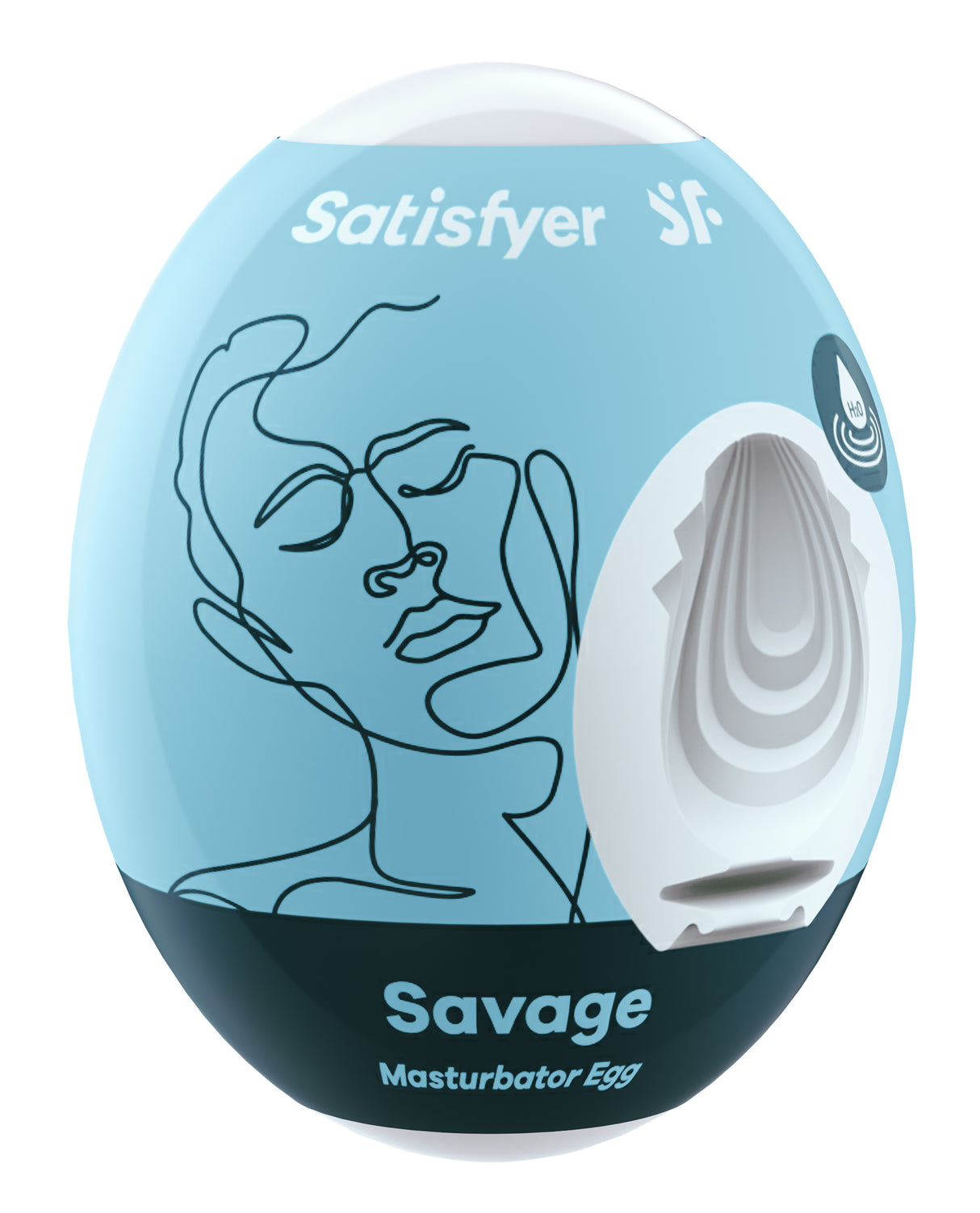 Satisfyer Savage Masturbator Egg — Blue (Single Use) - SAT-9043415