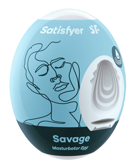 Satisfyer Savage Masturbator Egg — Blue (Single Use) - SAT-9043415