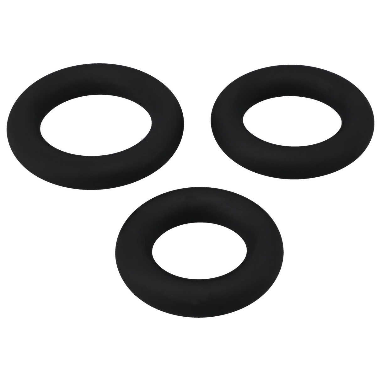 Doc Johnson TitanMen Cushioned C-Ring 3‑Piece Silicone Set, Black - DJ3503-10-CD