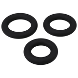 Doc Johnson TitanMen Cushioned C-Ring 3‑Piece Silicone Set, Black - DJ3503-10-CD