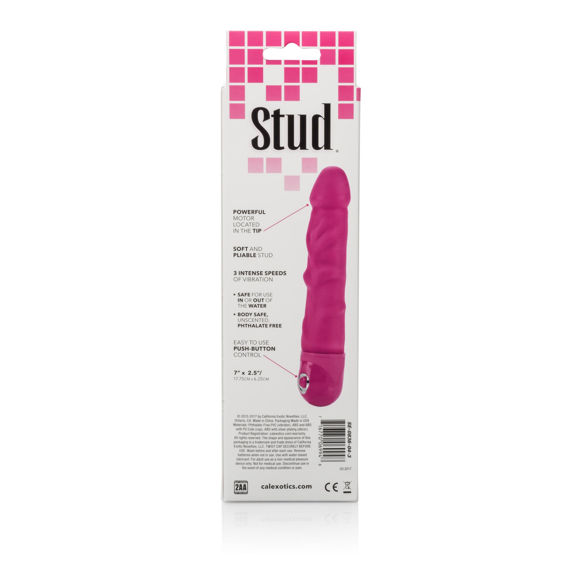 Waterproof Power Stud Rod Dong - Pink by CalExotics