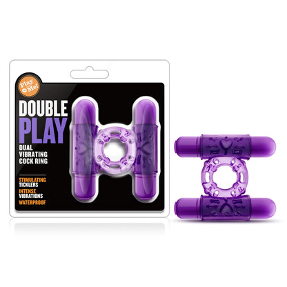 Play With Me - Double Play - Dual Vibrating Cock Ring - Purple by Blush