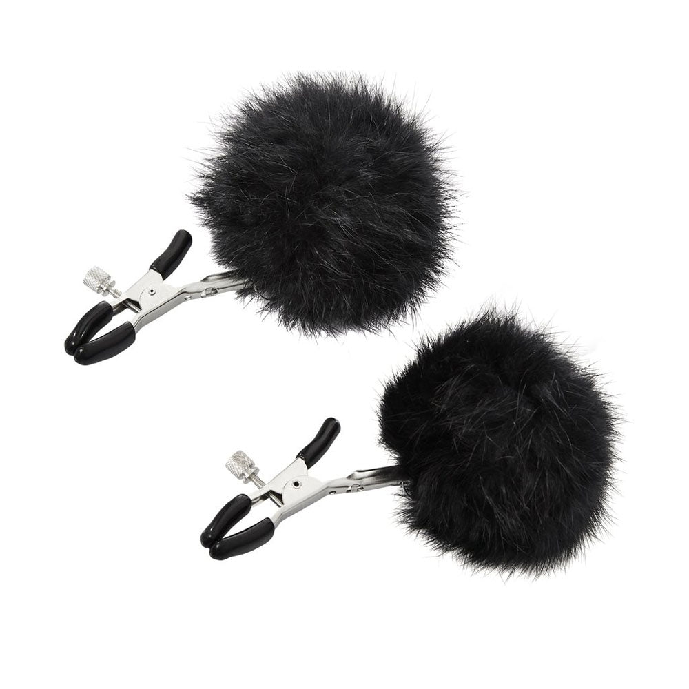Sincerely Fur Nipple Clips - Black by Sportsheets
