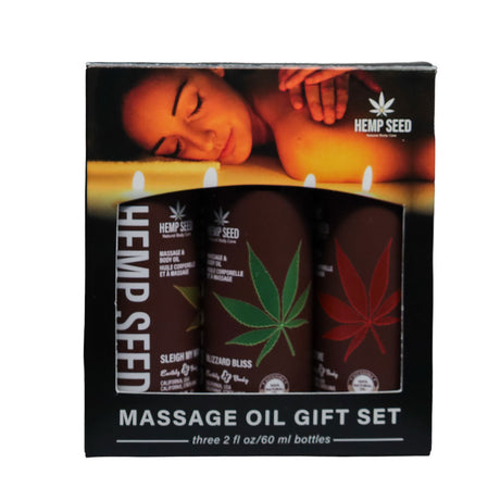 Earthly Body Hemp Seed Massage Oil Trio Gift Set — 3 x 2 oz — image 1