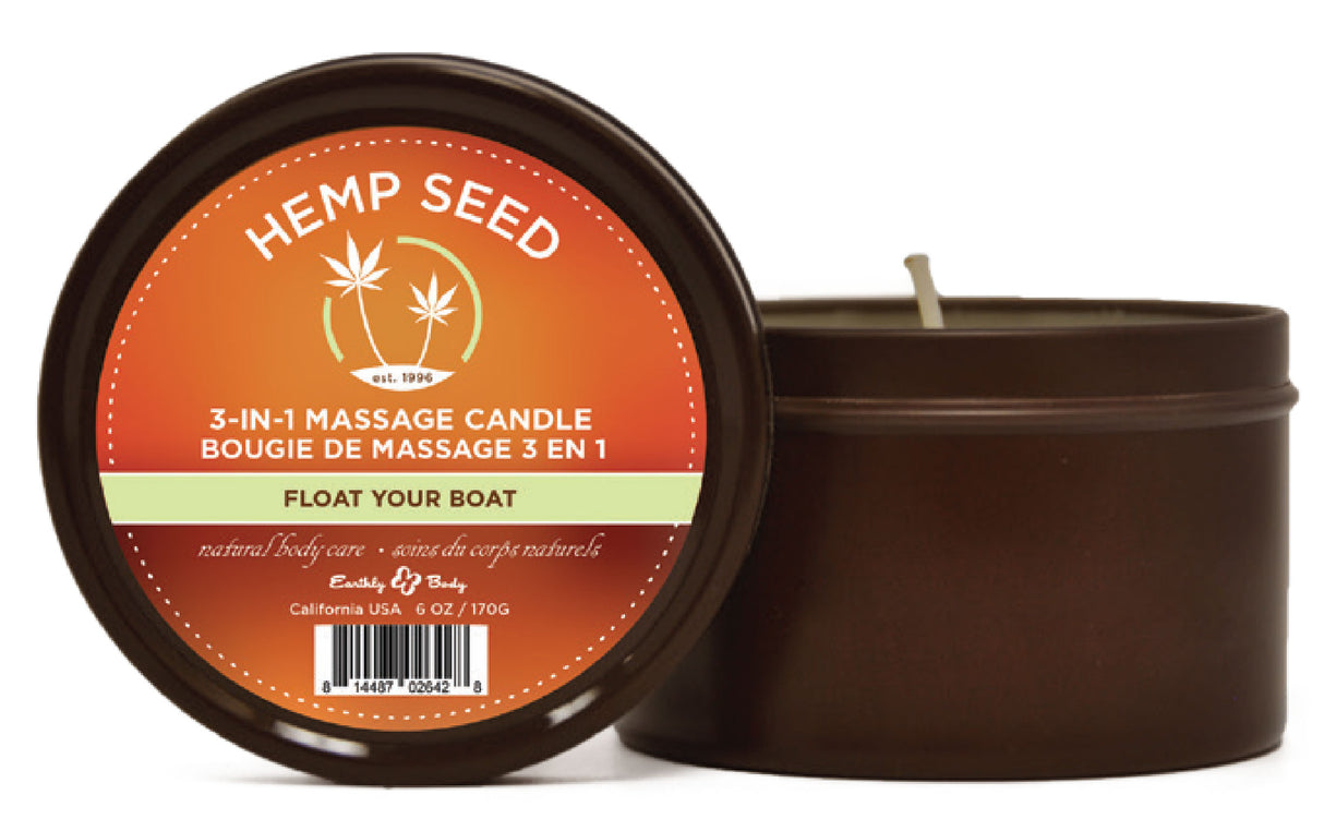 Earthly Body 3-in-1 Massage Candle — Float Your Boat (6 oz) - EB-HSCS022B