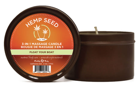 Earthly Body 3-in-1 Massage Candle — Float Your Boat (6 oz) - EB-HSCS022B