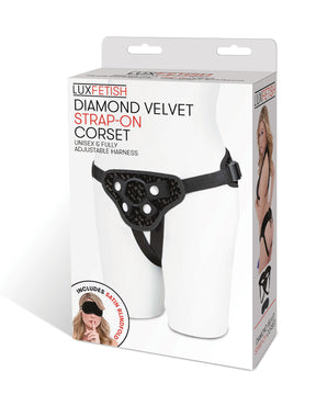 Diamond Velvet Strap-on Corset - Black by Last Lixxx