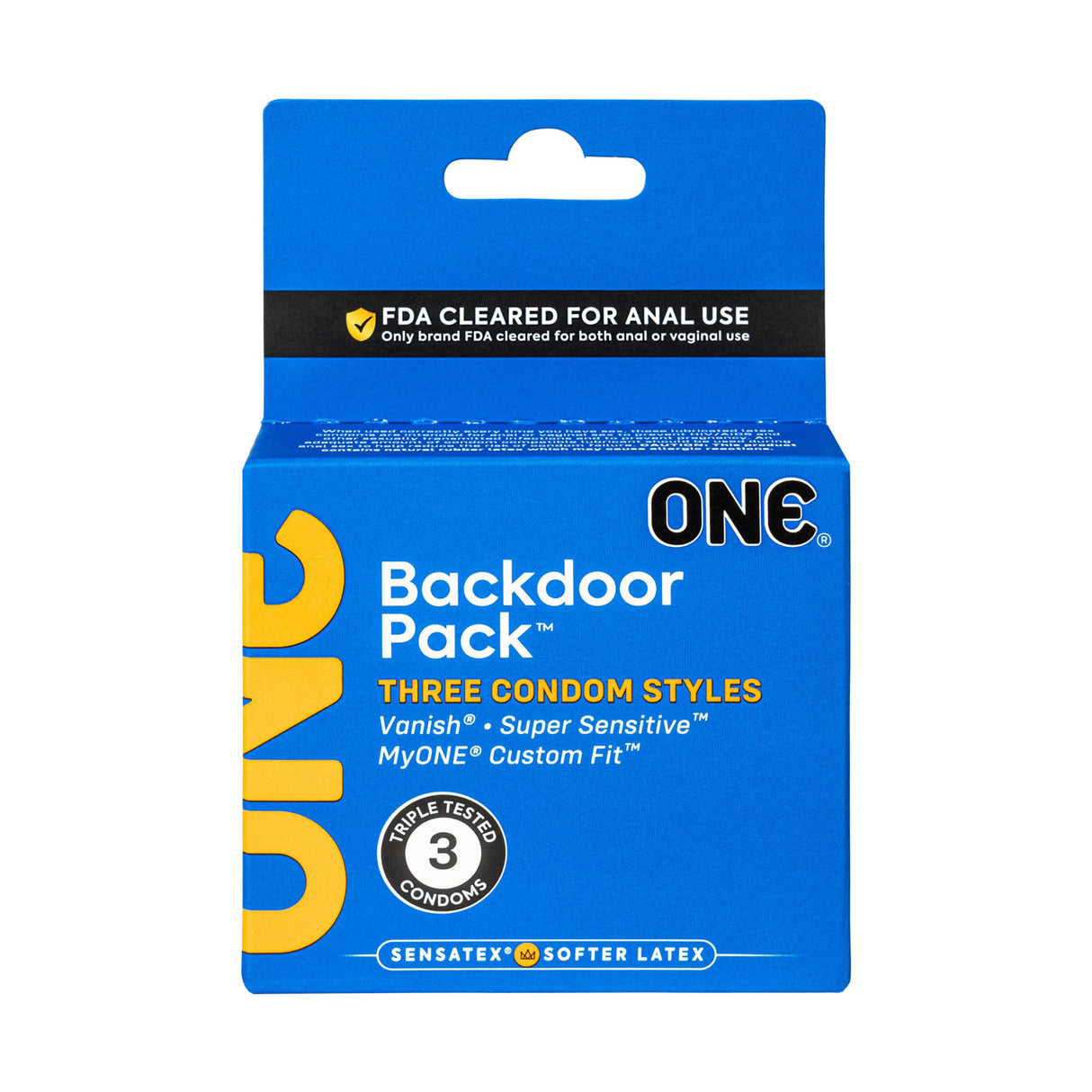 Paradise Marketing One Backdoor Condoms — 3 Pack - PM11010B3C