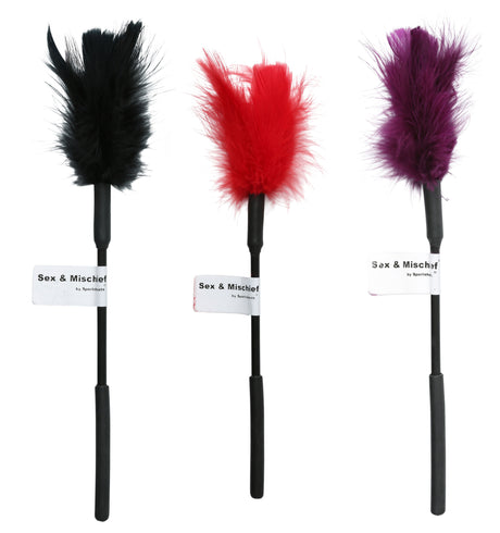 "Sex and Mischief Feather Ticklers - 18 Piece Display - Assorted Colors SS100-69"