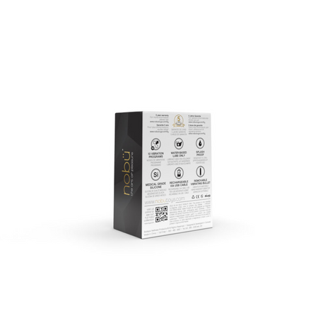 NOBÜ Onyx Rechargeable Silicone Vibrating Cock Ring, Black - NB1675