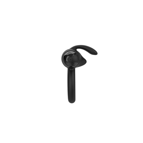 NOBÜ Onyx Rechargeable Silicone Vibrating Cock Ring, Black - NB1675