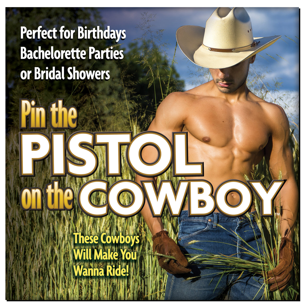 Little Genie Pin the Pistol on the Cowboy — Sticker & Poster Party Game - LG-BG052