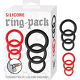 Nasstoys Silicone Ring Pack — 6 Stretch Cock Rings, Red & Black - NW3349