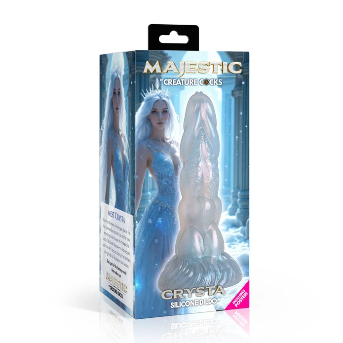 XR Brands Crysta Silicone Dildo — 8 in, Multi-Color, Suction Base - CC-AH974