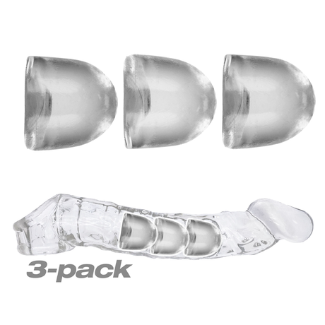 OXBALLS ADJUSTfit 3-Pack Inserts — Clear FLEXtpr™ - OX-3052-CLR