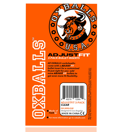 OXBALLS ADJUSTfit 3-Pack Inserts — Clear FLEXtpr™ - OX-3052-CLR